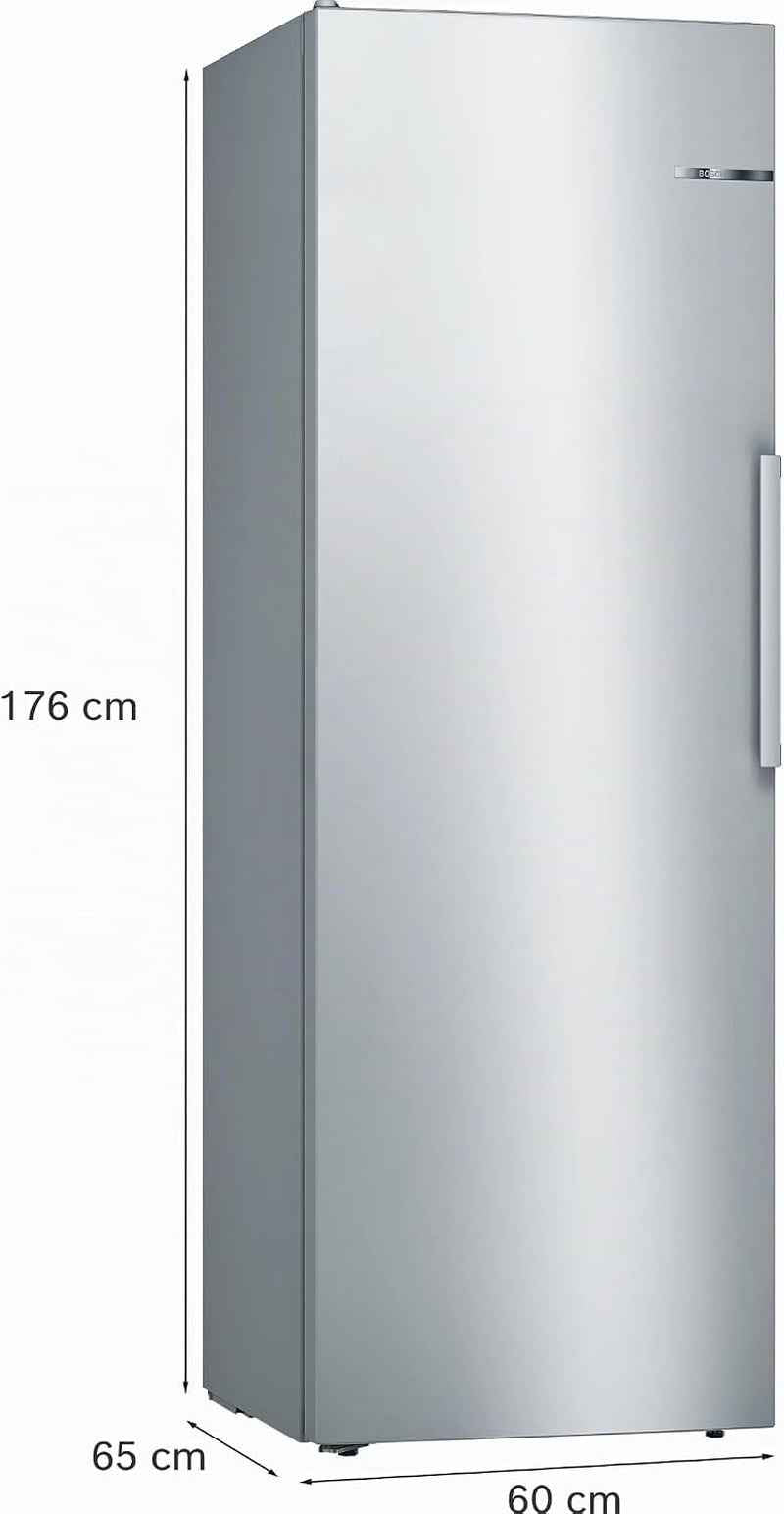 Bosch KSV33VLEP Série 4 - Réfrigérateur, Pose-Libre, Tiroir Vitafresh | 176 X 60 Cm, Inox, Technologie Intelligent Inverter, Éclairage LED