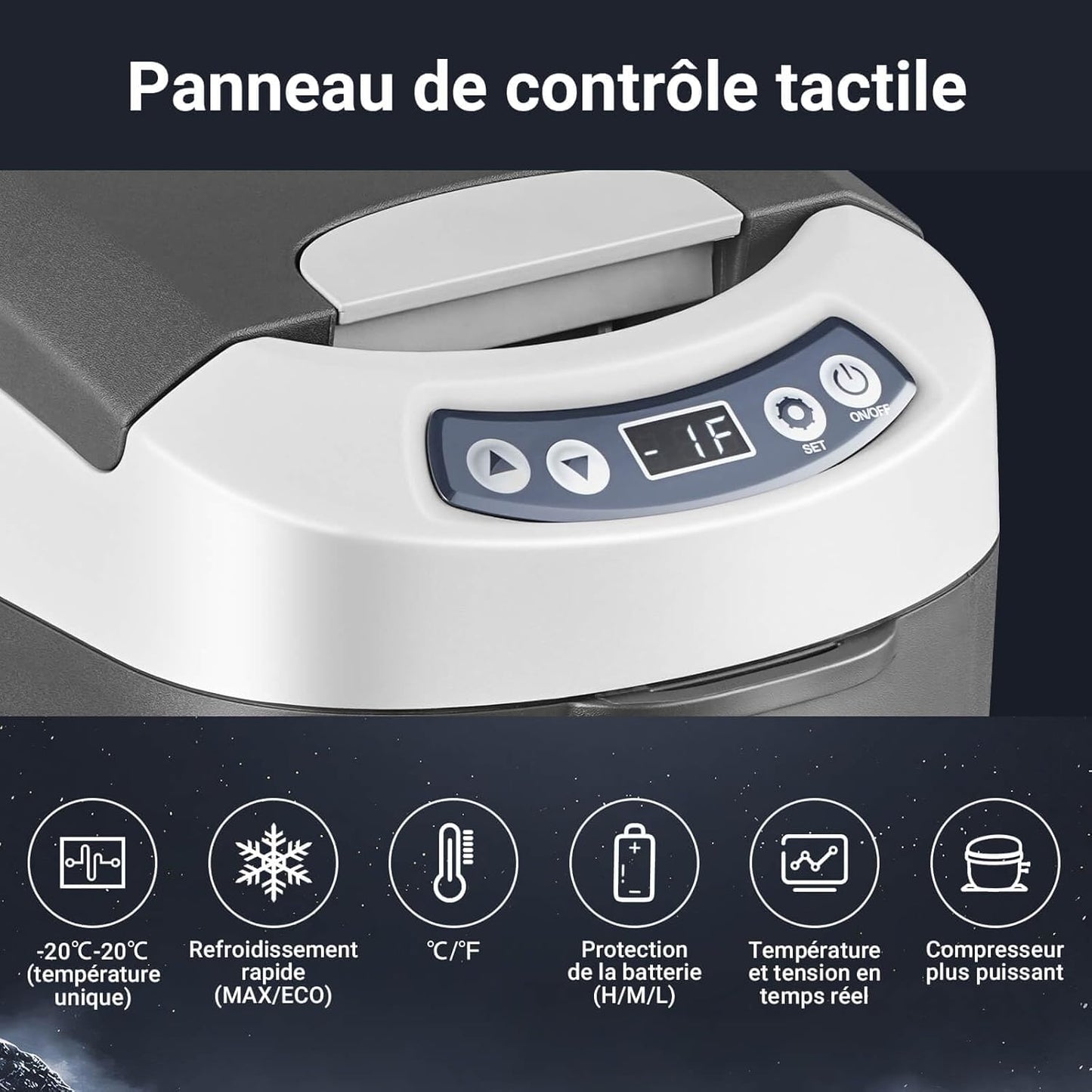 15L Glaciere Électrique, 12V Réfrigérateur De Voiture À Compresseur, Frigo Pour Voiture, Camion, Camping, Voyage