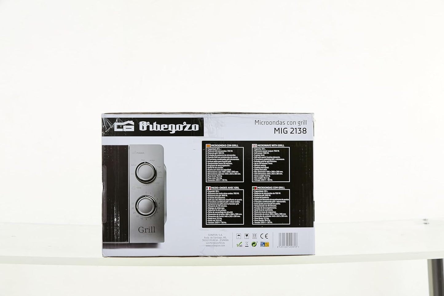 Mig 2138 - Four À Micro-Ondes Avec Grill, 20 L De Capacité, 5 Niveaux De Fonctionnement Et 3 Fonctions Combinées, Minuterie Jusqu’À 30 Min, 700 À 900 W