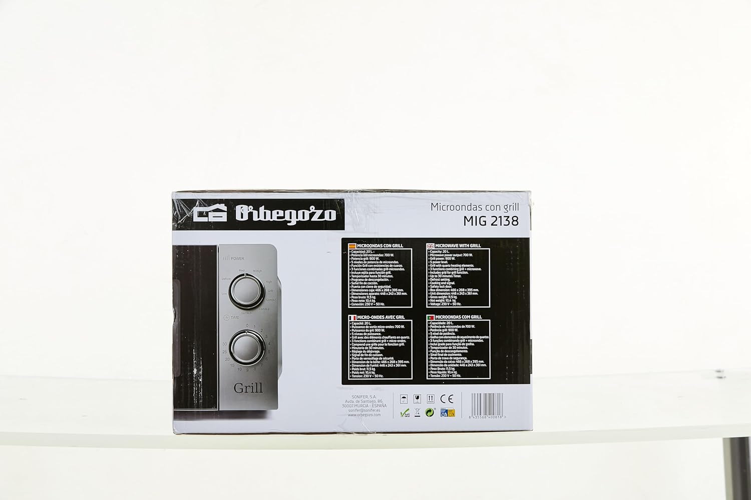 Mig 2138 - Four À Micro-Ondes Avec Grill, 20 L De Capacité, 5 Niveaux De Fonctionnement Et 3 Fonctions Combinées, Minuterie Jusqu’À 30 Min, 700 À 900 W