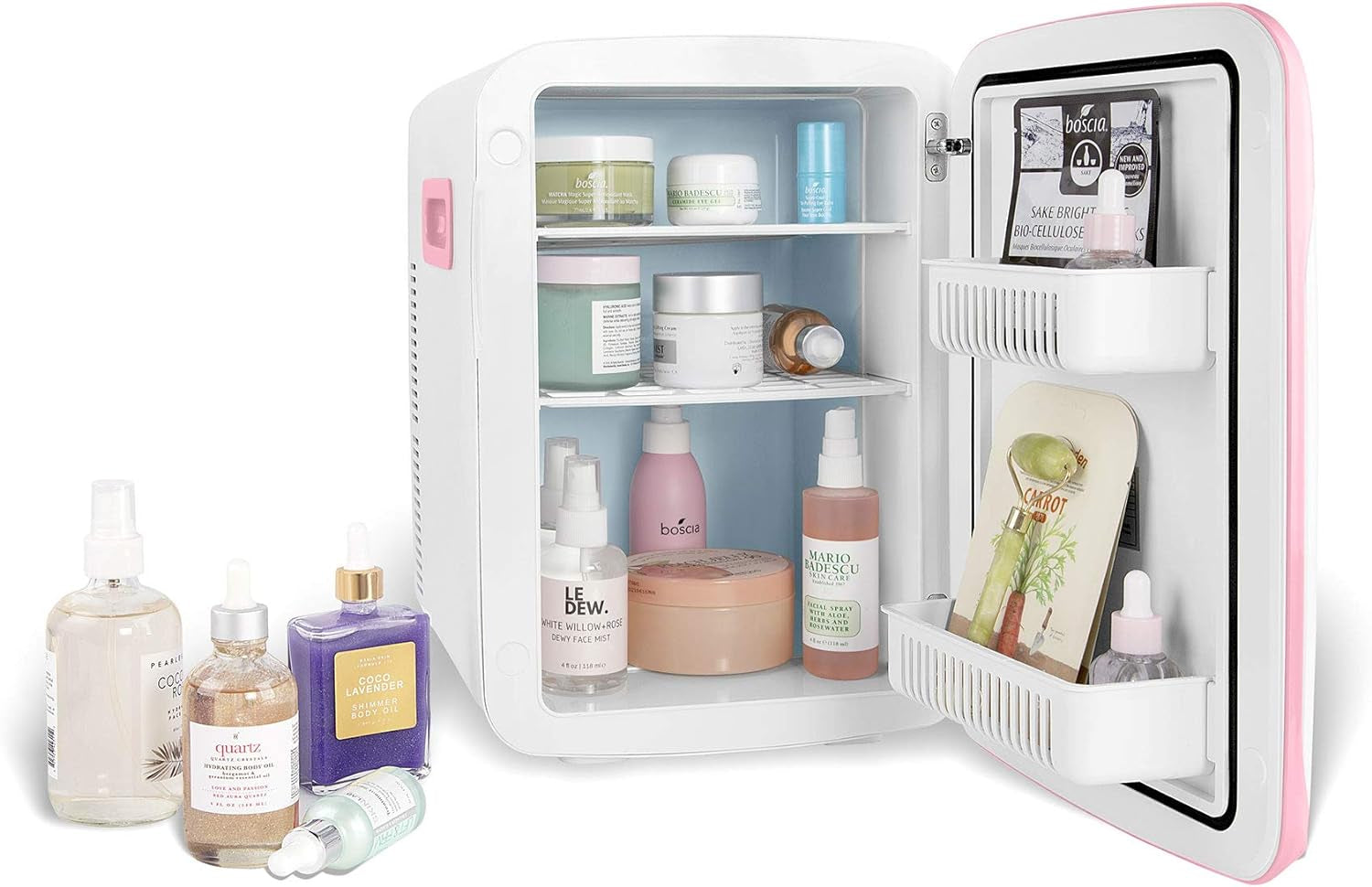 Cooluli Mini Réfrigérateur 15 L Pour Chambre À Coucher, Voiture, Bureau Et Dortoir Universitaire – Glacière Et Réchauffeur Portable 12 V Pour Nourriture, Boissons, Soins De La Peau, Beauté, Maquillage
