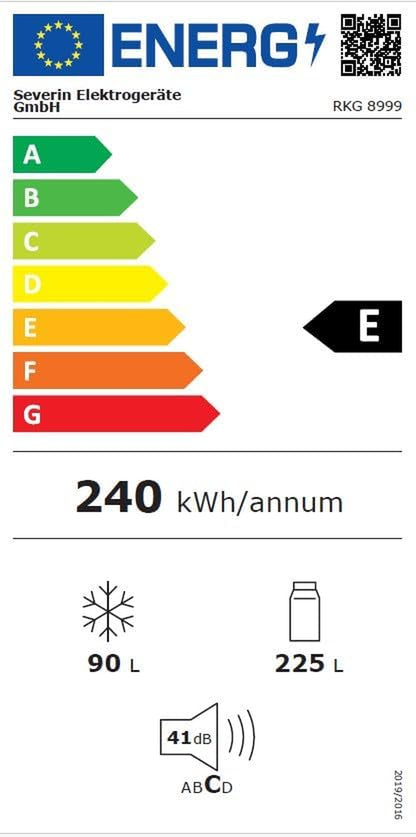 Réfrigérateur Congélateur Combiné Total Nofrost, Pose Libre, Largeur 60 Cm, 315 L, Classe E, Veggibox Inclus, Rétro, Crème, RKG 8999