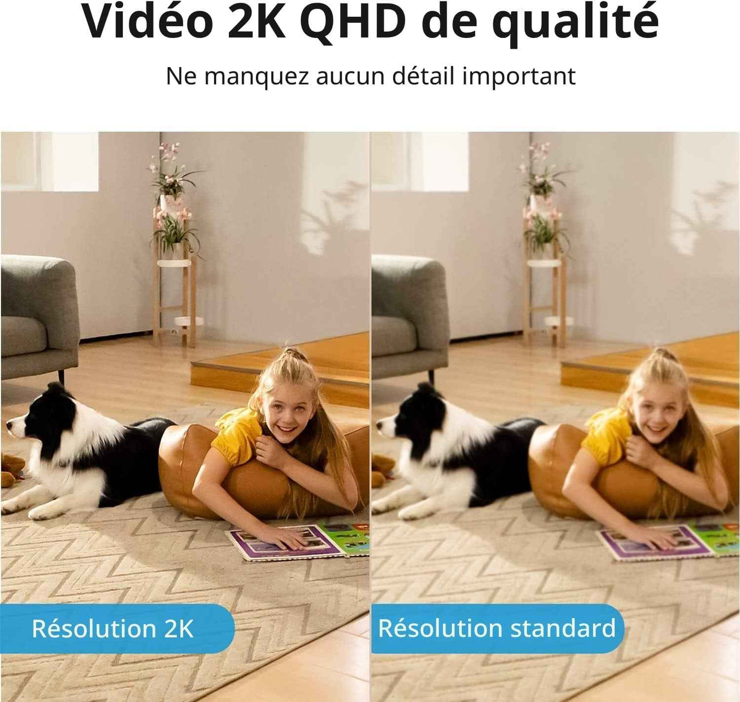 4MP Caméra Intérieure Pour Bébé Et Animaux, Appel À Une Touche | Pack De 2, Vue Maison 360°, Suivi De Mouvement Intelligent, Enregistrement 24/7, Vision Nocturne IR, 2,4 Ghz Wifi