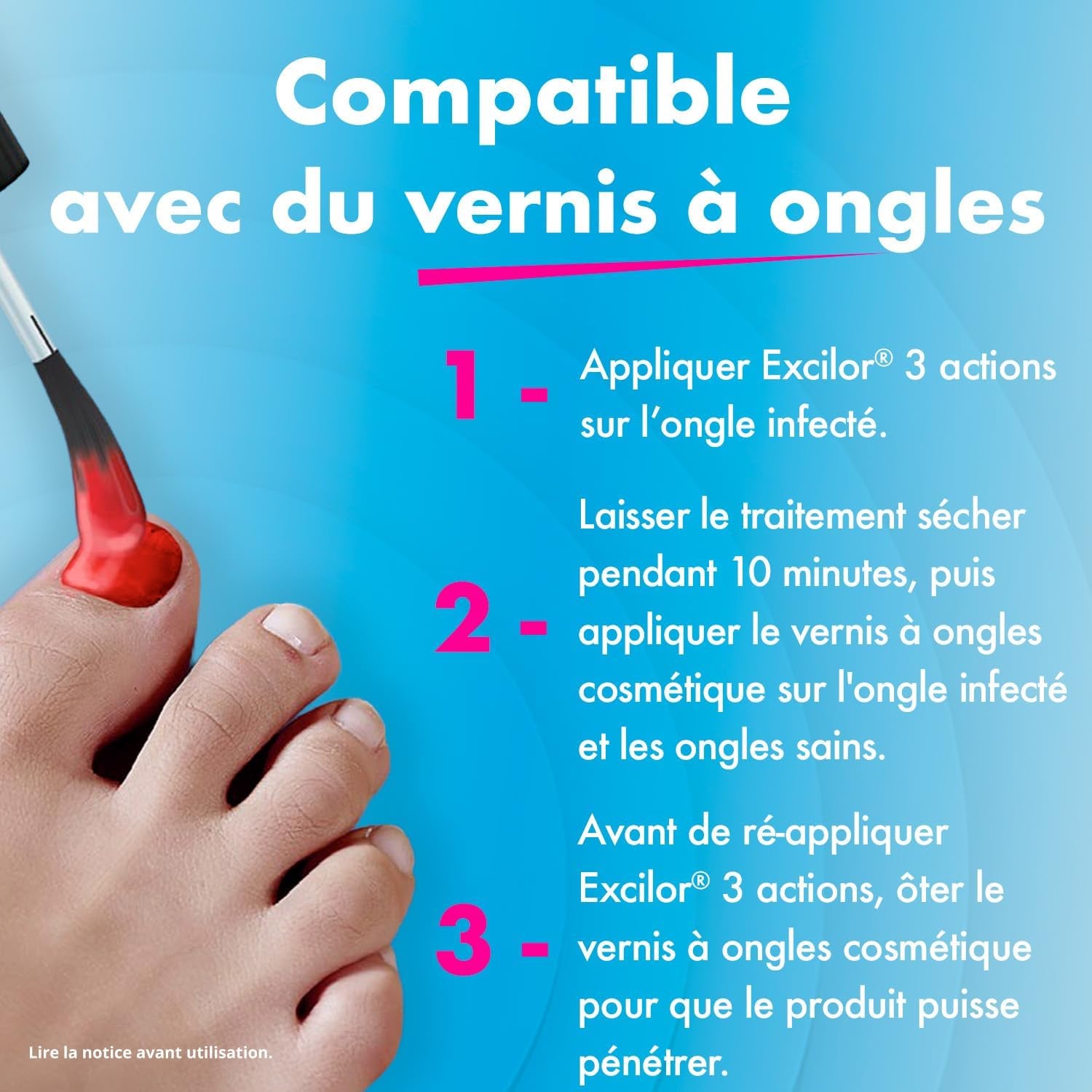 ® Mycose De L’Ongle 3 Actions – Traite La Mycose, Blanchit * Et Renforce Les Ongles * – Application 1 Fois Par Jour – Sans Limage – plus De 400 Applications – 7 Ml