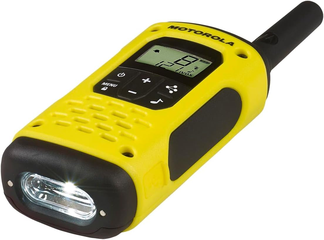 - Lot De 2 Talkie Walkies - TALKABOUT T92 - PMR446 - Noir/Jaune - Longue Portée -Indice IP67 - Fonctionnent Avec Batterie
