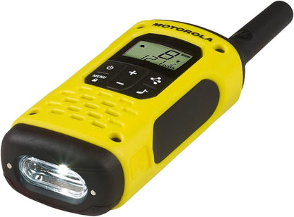 - Lot De 2 Talkie Walkies - TALKABOUT T92 - PMR446 - Noir/Jaune - Longue Portée -Indice IP67 - Fonctionnent Avec Batterie
