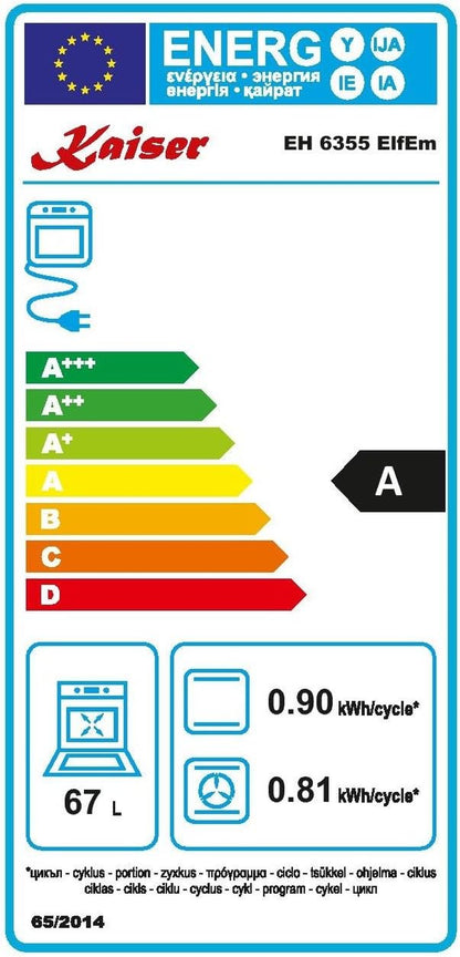 EH 6355 Elfem Four Encastré Électrique 67L + KCT 7795 Elfem Plaque De Cuisson À Induction 77 Cm - Ivory/Luxe/Rétro/8 Fonctions/Autosuffisant