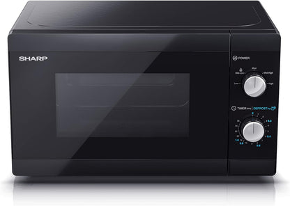 YC-MS01ES Four À Micro-Ondes De 20 Litres Avec Fonction De Dégivrage, 5 Niveaux De Puissance, Puissance De 800W À Micro-Ondes, Minuterie, Argent/Noir