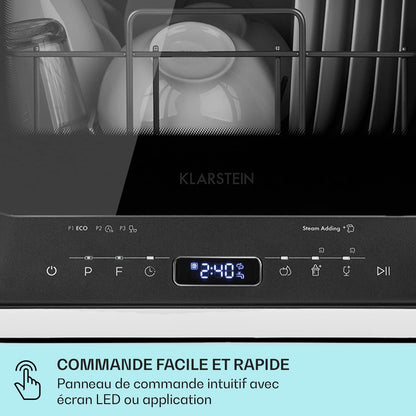 Mini Lave Vaisselle De Table 2 Couvert, Silencieux, 7 Programmes De Lavage, Compact, Portable, Facile À Installer Pour Maison, Bureau