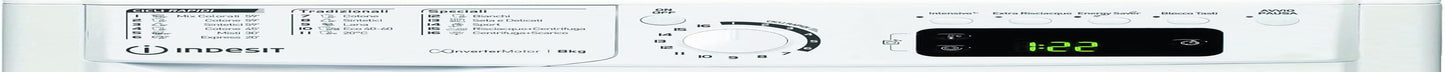 Indesit EWE 81283 W IT N, Machine À Laver À Montage Avant, 8 KG, 1200 TR/MIN, D