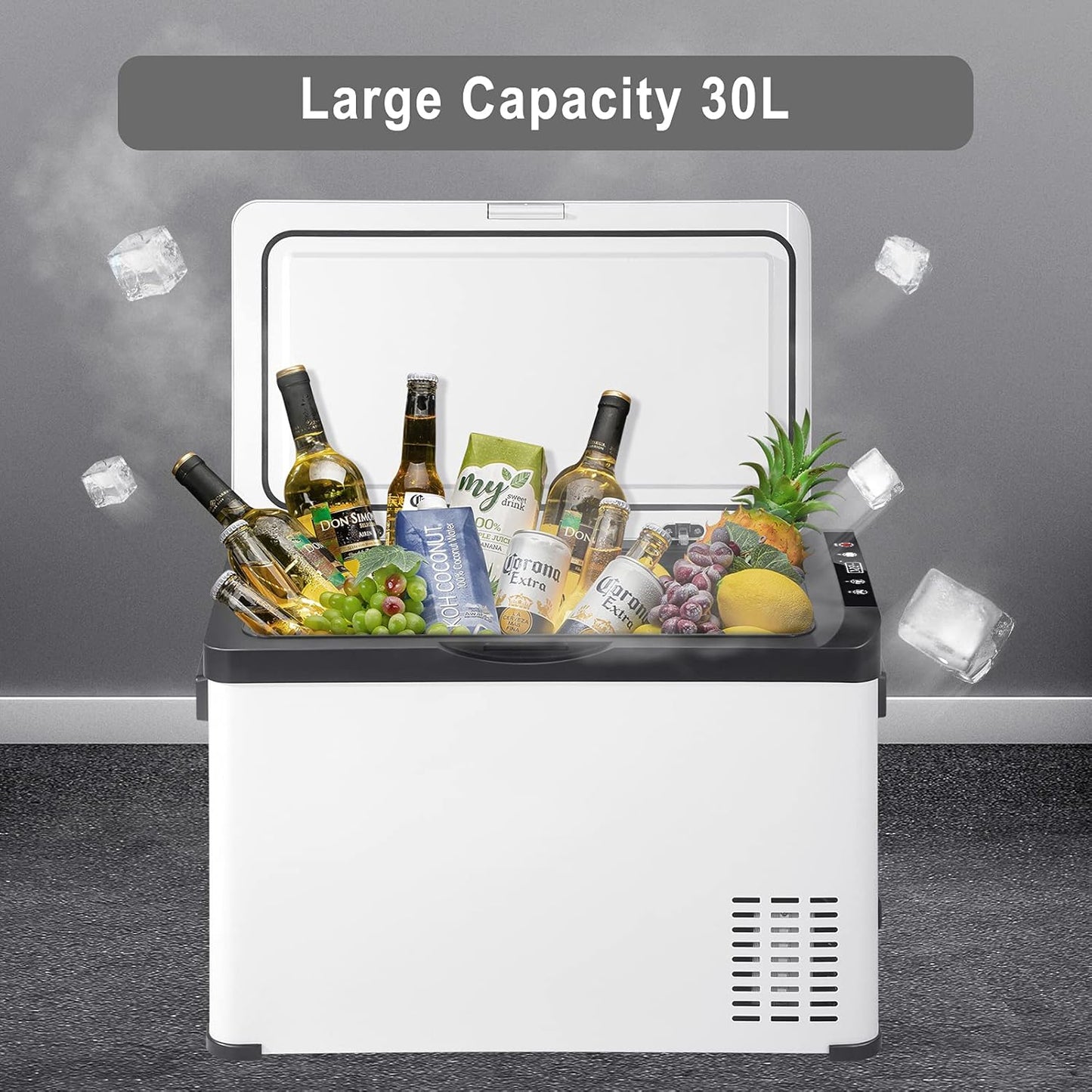Mini Frigo De Voiture 12/24V, Petit Réfrigérateur À Compresseur Portable Froid Glacière Électrique 30L Pour Boisson, Congélateur Camping Pour Chambre Kue011Wsz