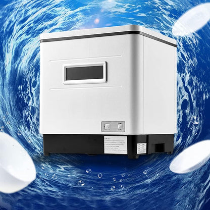 Lave-Vaisselle De Table 1500 W Mini Lave-Vaisselle Portable Entièrement Automatique En Acier Inoxydable Avec Chaleur À 70 Degrés Tue Fonction Blanc