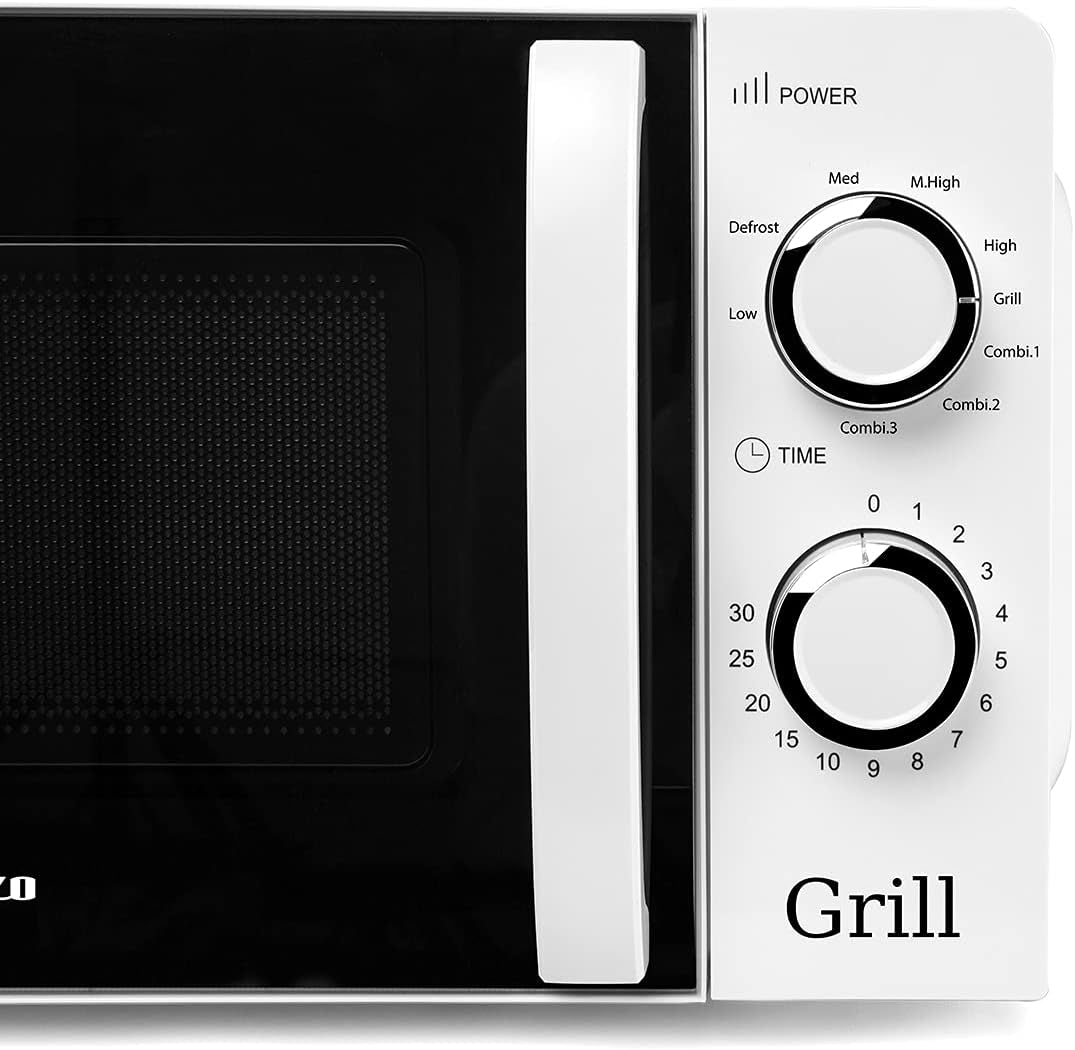 Mig 2130 Four À Micro-Ondes Avec Grill, 20 L De Capacité, 5 Niveaux De Fonctionnement Et 3 Fonctions Combinées, Minuterie Jusqu’À 30 Min, 700-900 W, Blanc