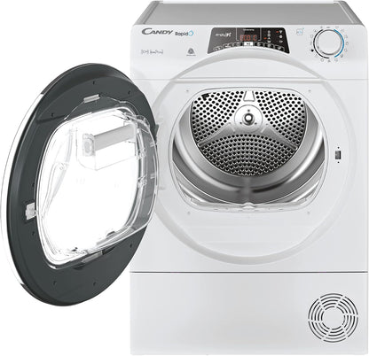 Rapidó, ROE H10A2TCEX-S, Sèche-Linge À Condensation, 10 Kg, Pompe À Chaleur, Écran Smart Text, Wifi, App Hon, 7 Cycles Rapides, Tiroir À Condensation, 5 L, Anti-Rides, Démarrage 24H, Classe A++,