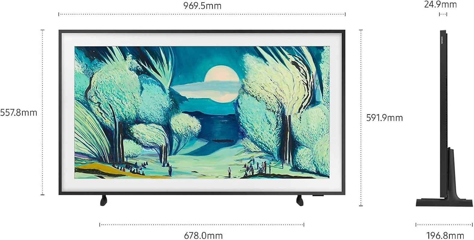 the Frame LS03F Téléviseur 4K QLED 43" UHD, Design Moderne, Processeur NQ4 AI Gen2, Art Mode, Qualité D'Image Artistique, Câble À Un Connecteur,  Vision, AI