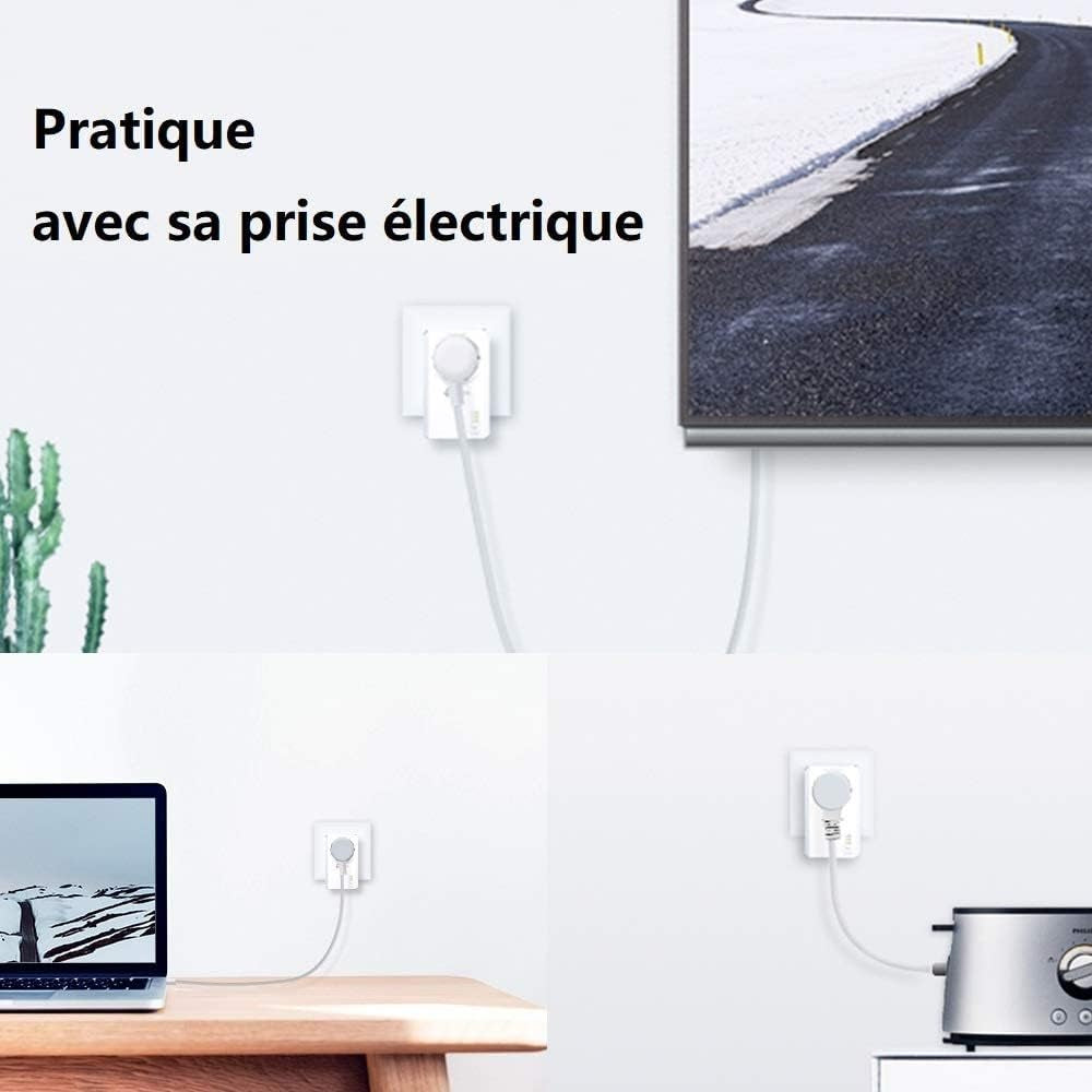 Prise CPL 1000 Mbps, Prise Intégrée, 2 Ports Gigabit,Tl-Pa7027P KIT