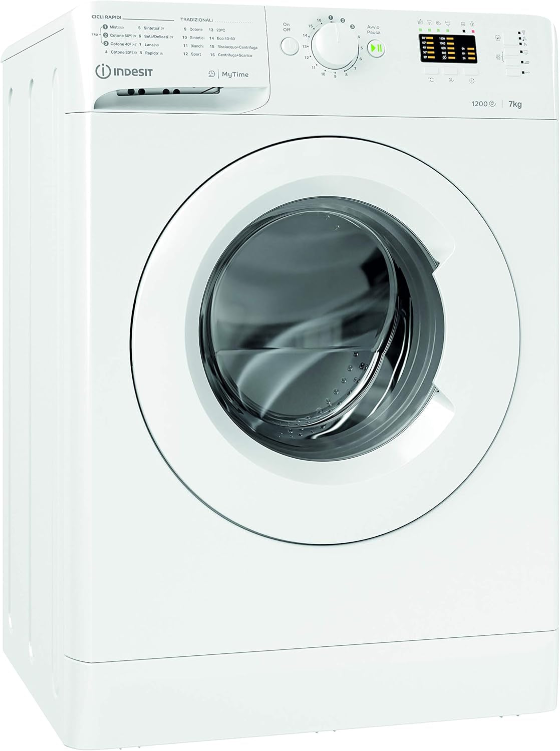 Indesit MTWA 71252 W IT Machine À Laver À Chargement Frontal, 9 Kg, A+++-10%, 1200 Tours/Min
