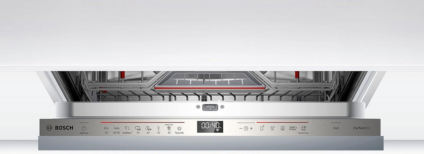 SMH6TCX01E Lave-Vaisselle Entièrement Intégré Série 6 Lave-Vaisselle Encastrable Avec Tiroir À Couverts Home Connect, Perfectdry, Rackmatic, Programme Intelligent 60 Cm