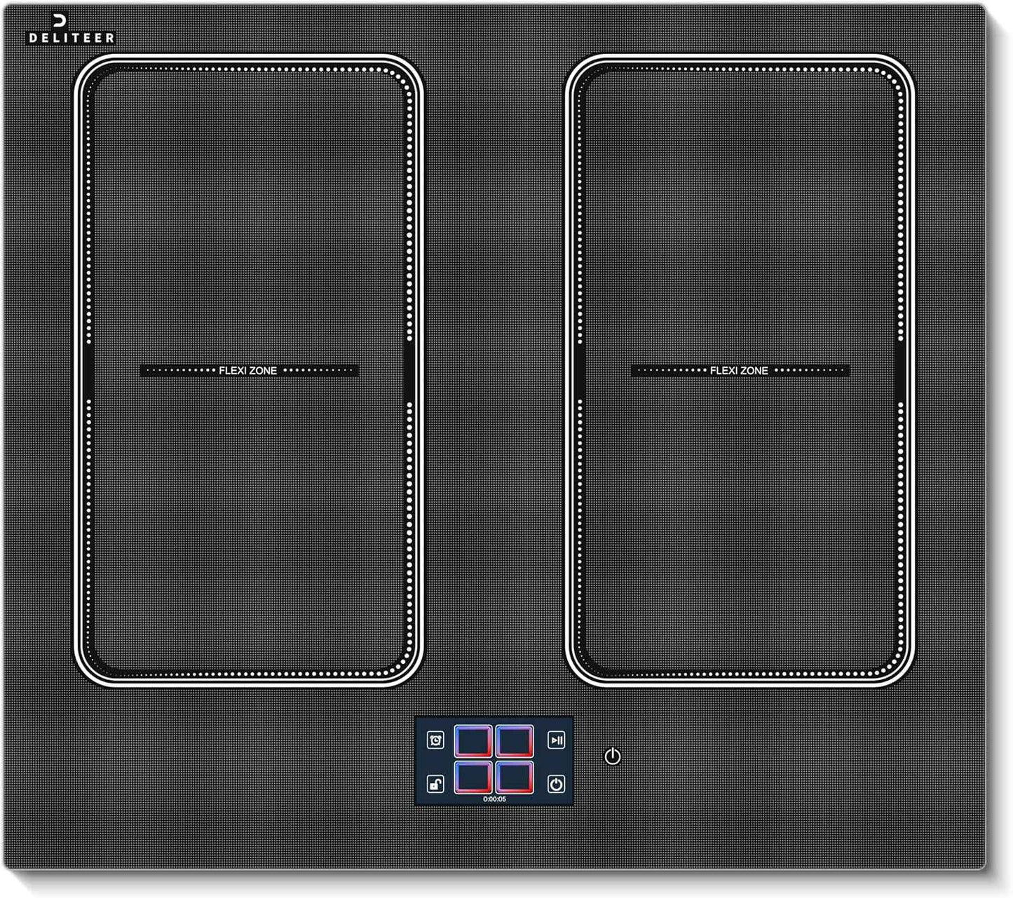 Plaque À Induction 4 Feux, Écran Tactile TFT, Table De Cuisson À Induction Encastrable 60CM, 2 Zones Flexibles, Fonctions Préréglées, Panneau De Commande Intelligent Monobloc, 7200W, 220V