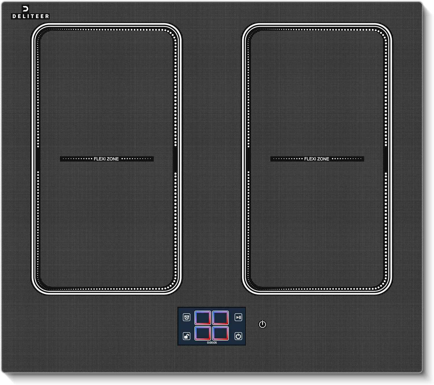 Plaque À Induction 4 Feux, Écran Tactile TFT, Table De Cuisson À Induction Encastrable 60CM, 2 Zones Flexibles, Fonctions Préréglées, Panneau De Commande Intelligent Monobloc, 7200W, 220V