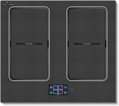 Plaque À Induction 4 Feux, Écran Tactile TFT, Table De Cuisson À Induction Encastrable 60CM, 2 Zones Flexibles, Fonctions Préréglées, Panneau De Commande Intelligent Monobloc, 7200W, 220V