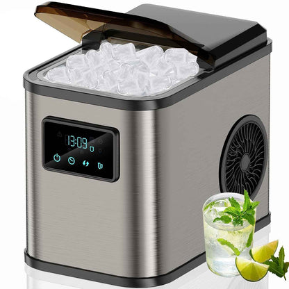 Machine a Glacons 15Kg En 24H, 2 Litres, Avec Écran LED | 9 Glaçons En 6-8 Minutes, 2 Tailles De Glace, Autonettoyante,Silencieux 45 Db,Poignée De Transport,Pour La Maison/Camping/Bar
