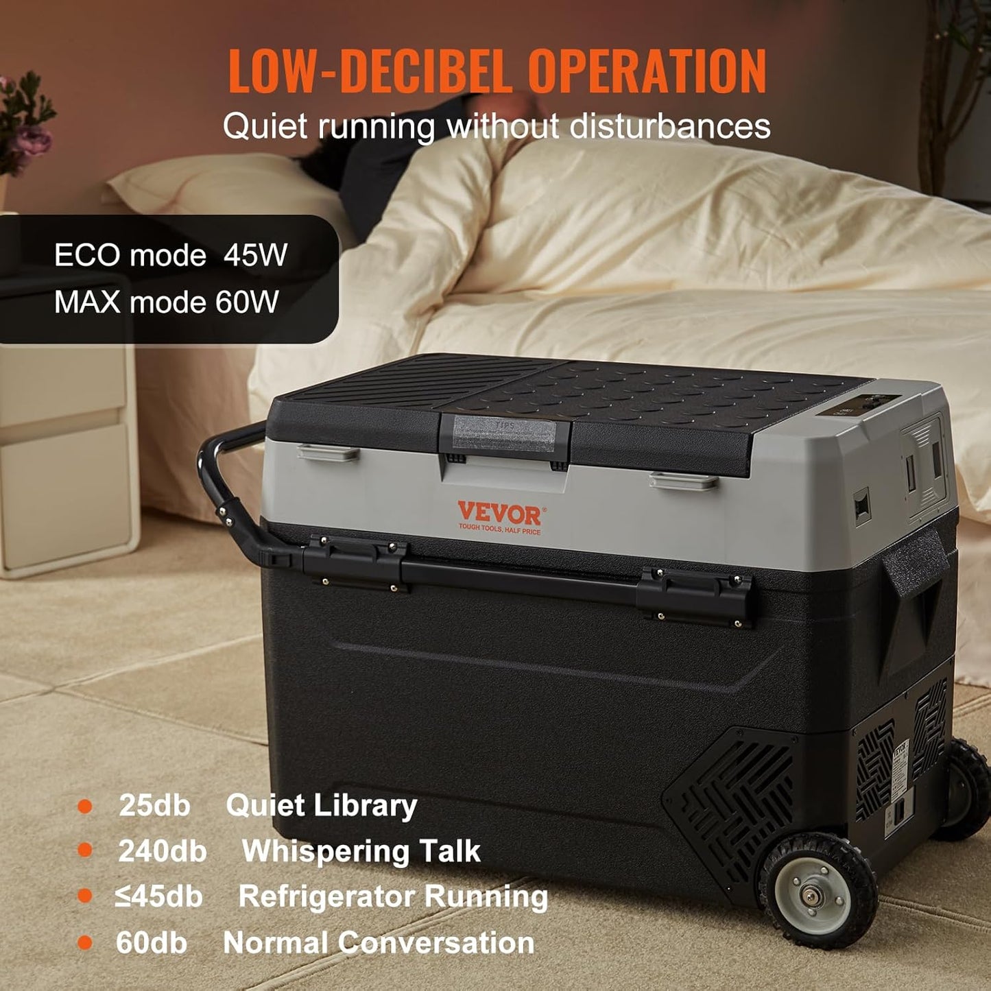 Glacière Électrique Portable De 38 L Réfrigérateur De Voiture Portable 12/24 V CC 100-240 V CA Frigo Voiture Double Zone 0,708 Kw.H -20 °C À 10 °C Réglable Congélateur Pour Camion Bateau Camping