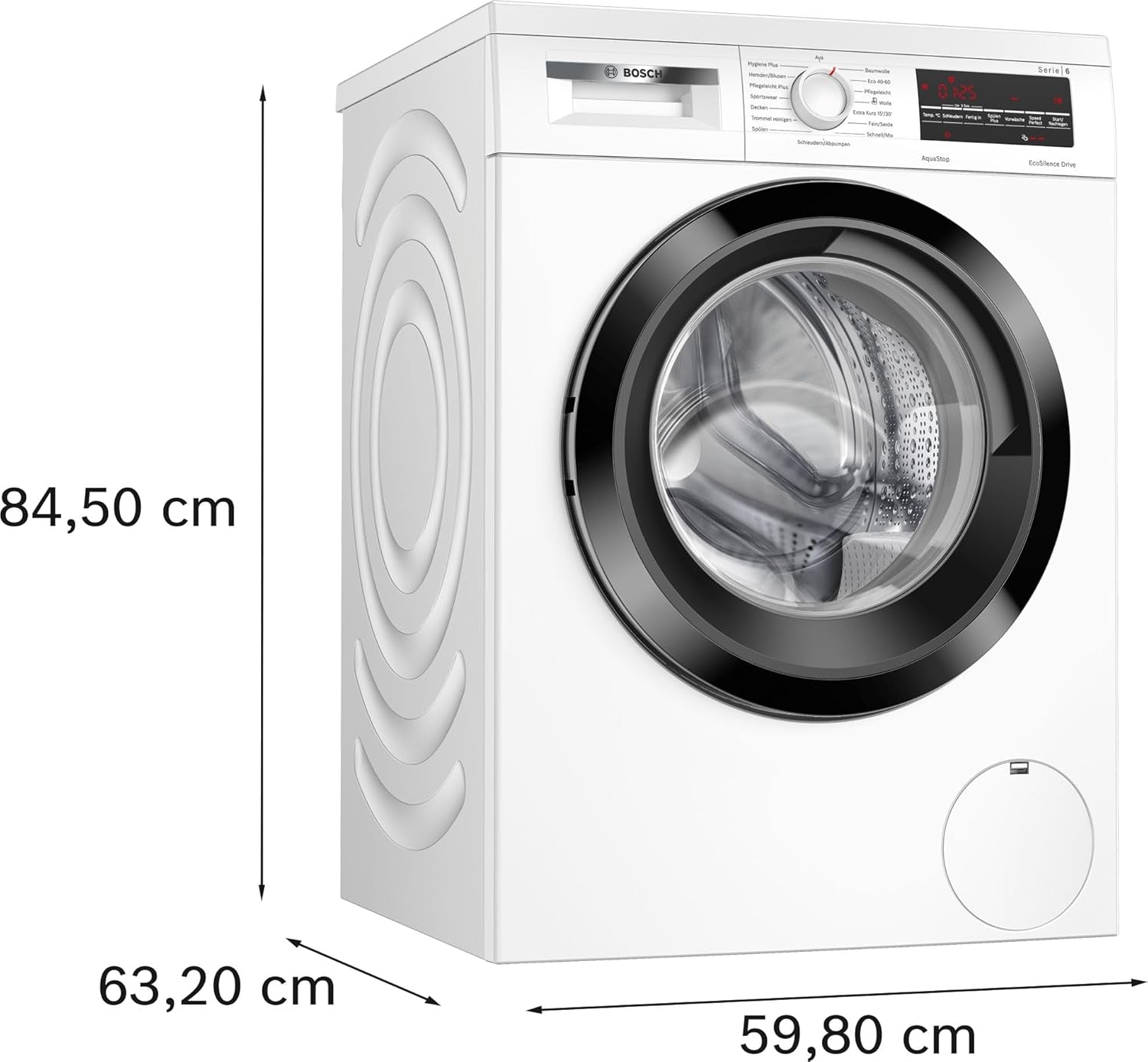 WUU28T48 Série 6 Machine À Laver Encastrable, 1 À 8 Kg, 1400 Tr/Min, Économie D'Énergie Et D'Eau, Speed Perfect Programmes Supplémentaires Pour Le Sport, Les Vêtements Foncés Et Les Vêtements De
