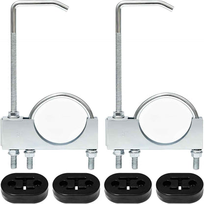 2 PCS 3 Pouces Colliers De Serrage D'Échappement Avec Suspension | Pince D'Échappement Universelle En Acier Inoxydable Avec Silent Bloc Echappement À 2 Trous Pour Voitures Camions
