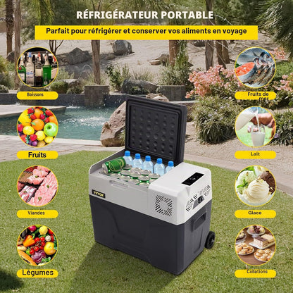 Glacière Congélateur Voiture 30 L Portable Mini Frigo Silencieux 220V Avec Panneau Numérique -20 À 20℃ Pour Maison, Voiture Et Camping 58 * 36.8 * 36.1CM