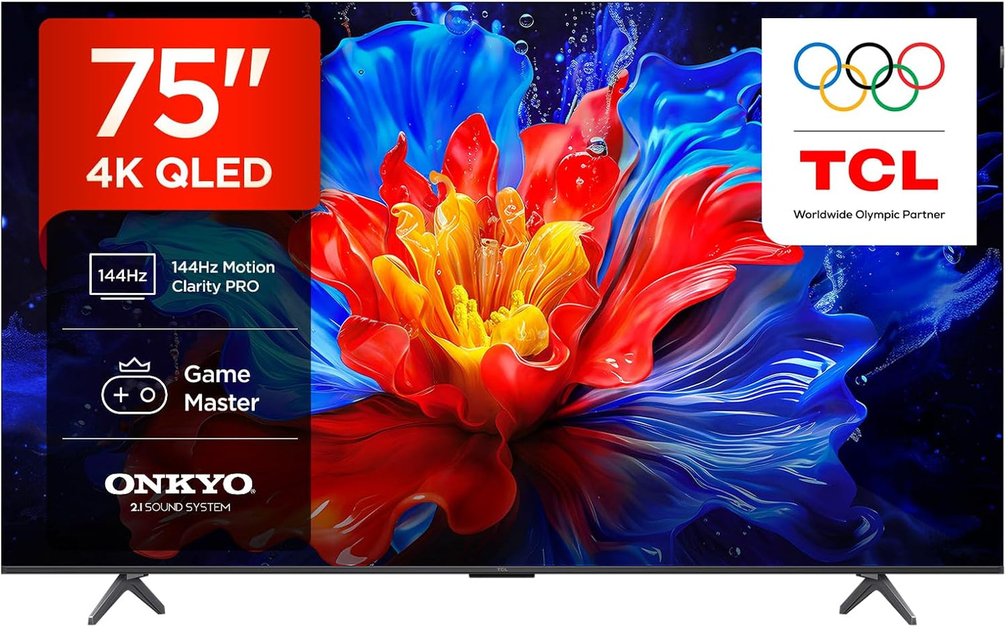 TCL 75P8K - TV QLED 75 (190 Cm) - 4K UHD 3840X2160-144 Hz - Dolby Vision - Google TV - 4Xhdmi 2.1 - Wifi