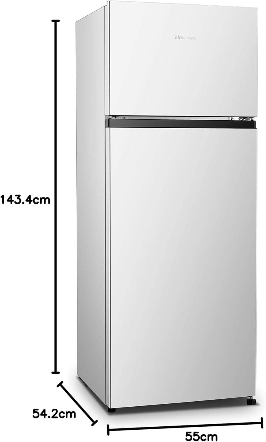Hisense RT267D4AWF Réfrigérateur - Pose Libre, 206L, LED, 221 Kwh/An2 Portes, Blanc, Classe F