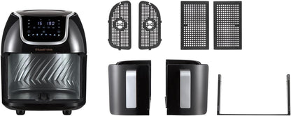 Air Fryer Double Tiroir [2 Paniers 4,25L Ou 8,5L Au Total ] Satisfry Snappi (8 En 1, Écran Tactile, Synchronisation Des Temps De Cuisson, Ajouts D'Aliments) Friteuse Sans Huile 27290-56