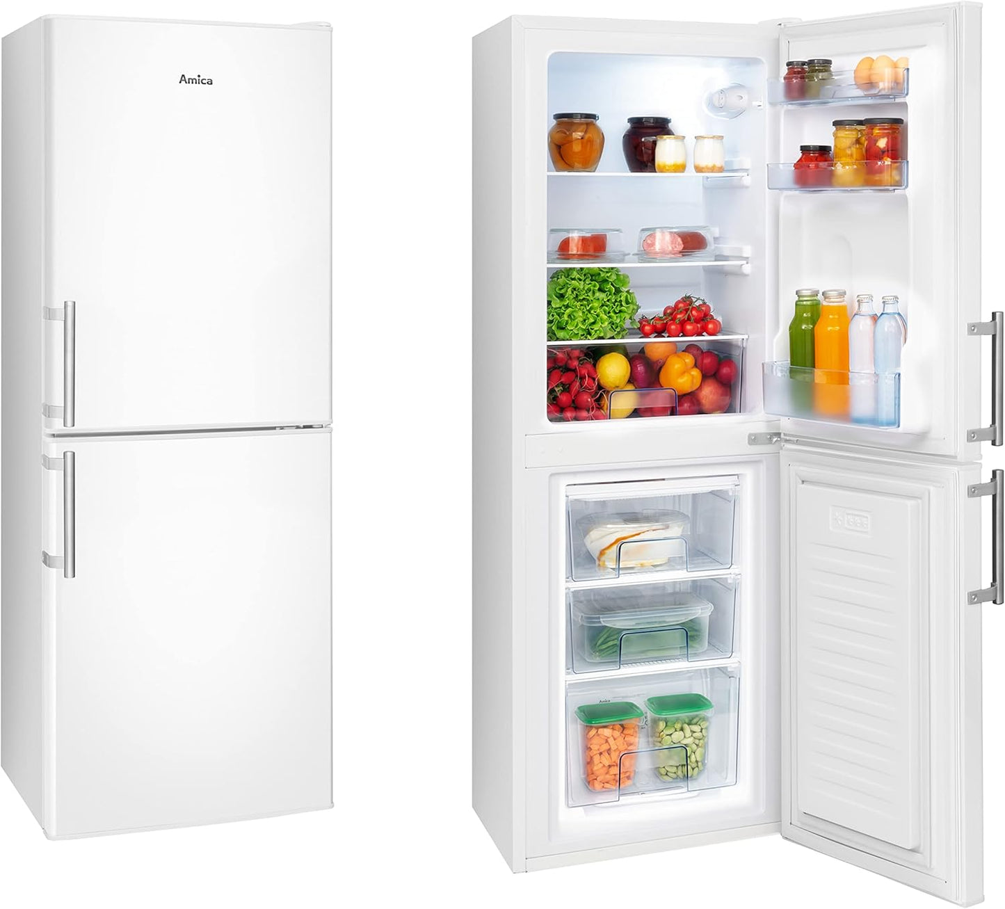 Amica KGC 384 110W Réfrigérateur-Congélateur - 55 Largeurs, Blanc, Classe D'Efficacité Énergétique C