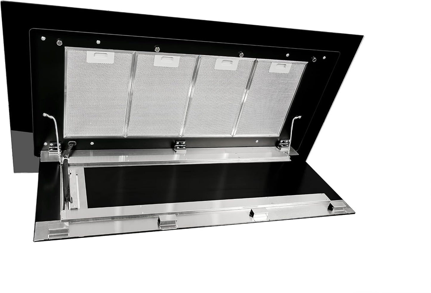 Hotte Aspirante De Plafond, 120 Cm, GCH C 341 Prime, Moteur D'Aspiration À Recirculation, 1000 M³/H, En Verre, Noir, Avec Télécommande, Classe D'Efficacité Énergétique A