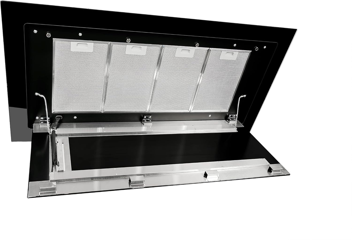 Hotte Aspirante De Plafond, 120 Cm, GCH C 341 Prime, Moteur D'Aspiration À Recirculation, 1000 M³/H, En Verre, Noir, Avec Télécommande, Classe D'Efficacité Énergétique A