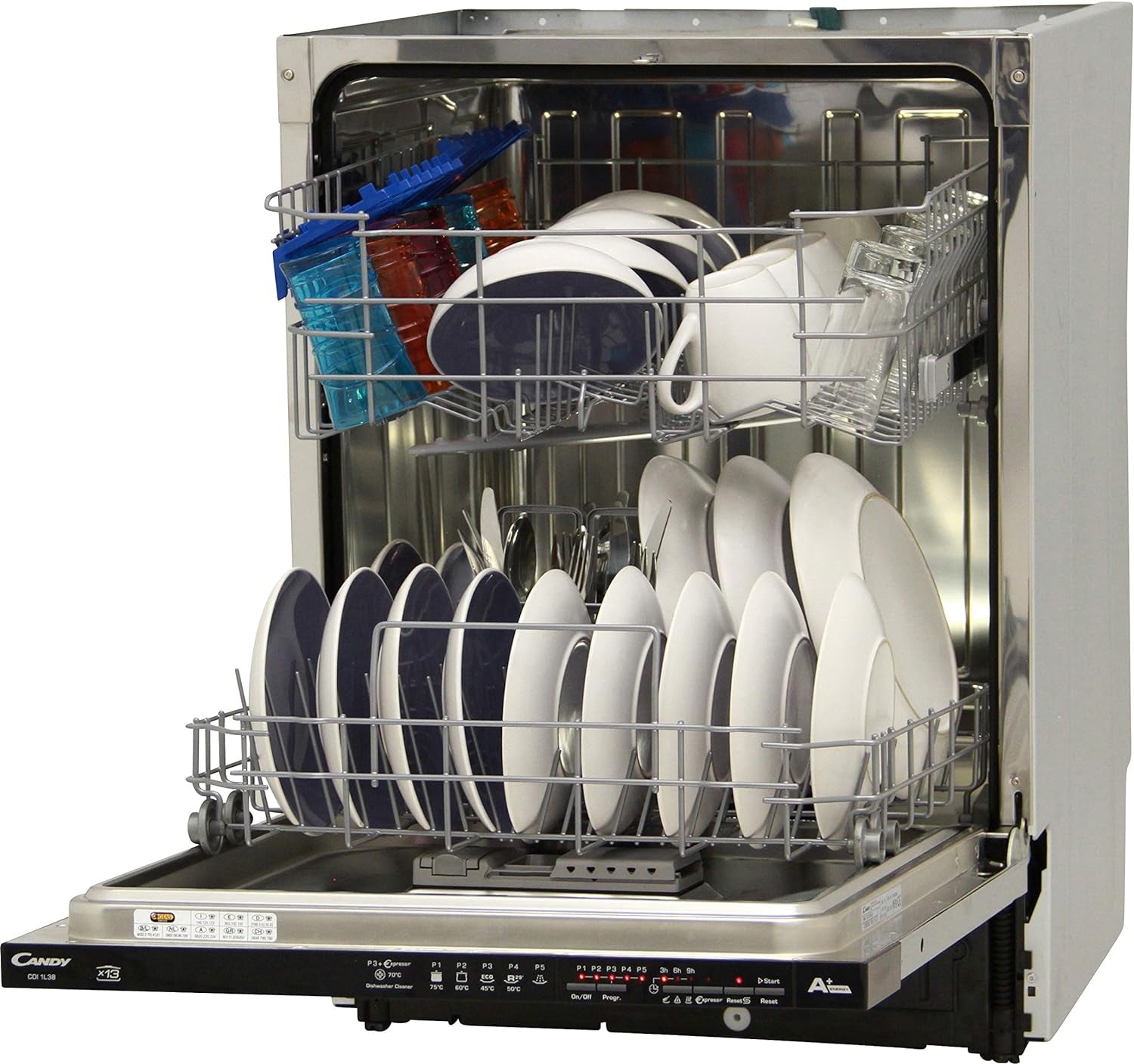 CDI 1L38-02 Lave-Vaisselles, Entièrement Intégré, 13 Couverts, Classe D'Efficacité Énergétique :A+, Avec Affichage LED, Panier, Niveau Sonore : 53 Db, Classe De Séchage : A