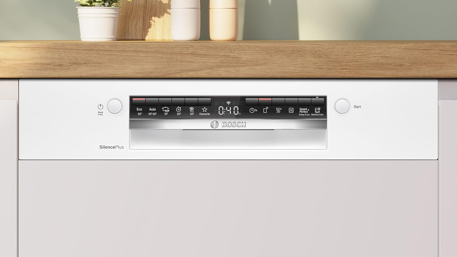 SMI4HCW19E - Série 4 - Lave-Vaisselle Encastrable 60Cm - 14 Couverts - Silence plus 42 Db - Bandeau Blanc