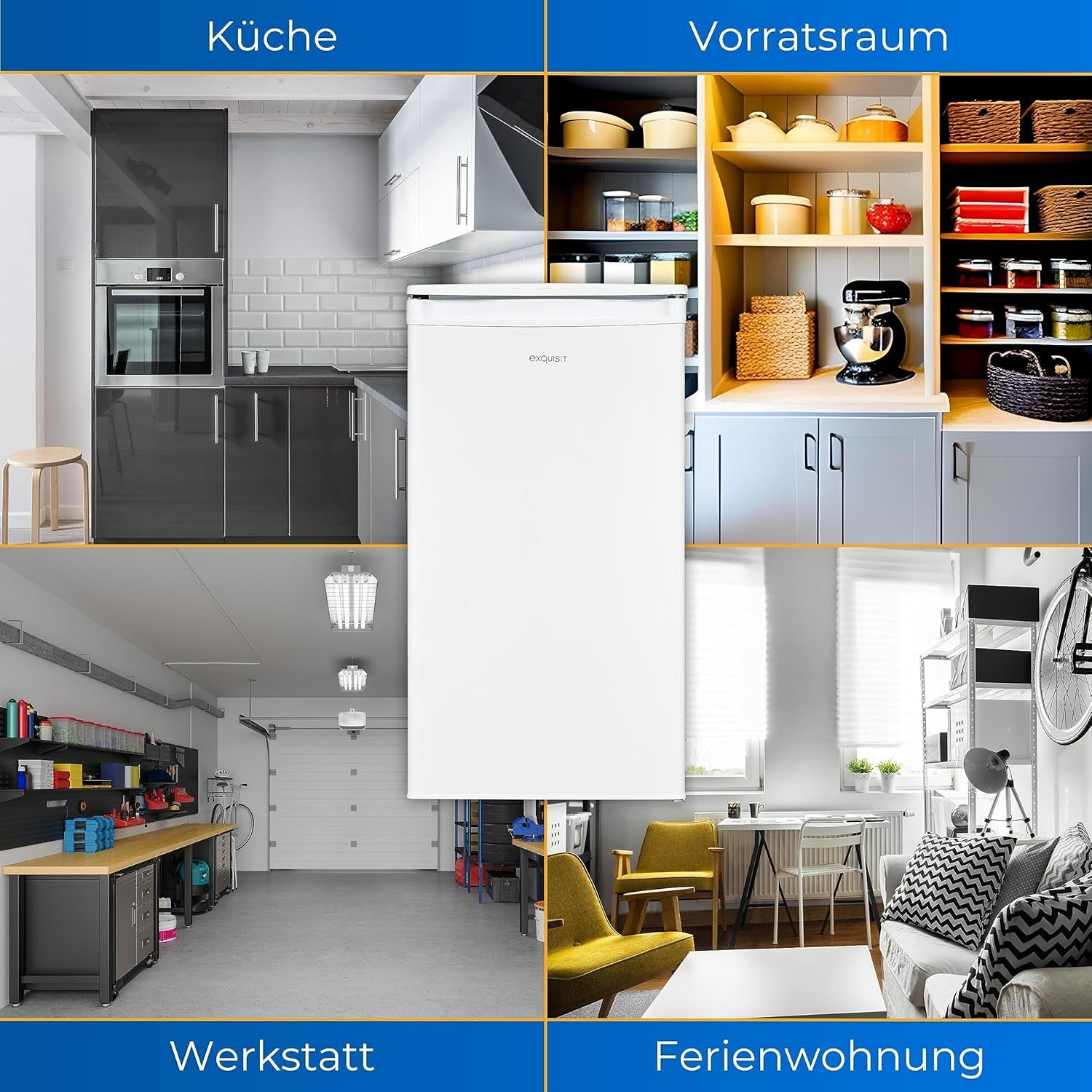 Exquisit KS86-0-090E Kühlschrank, 44,5Cm Breit, 79 L, LED, Weiß