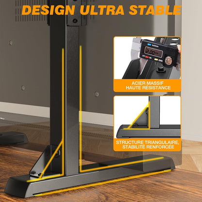 Support TV De Table Pour Téléviseurs 37 À 86 Pouces VESA Max 800X600Mm | Pieds De TV Réglables En Hauteur, Base De Support TV Avec Gestion Des Câbles Pieds En Acier Supportent Jusqu'À 68 KG