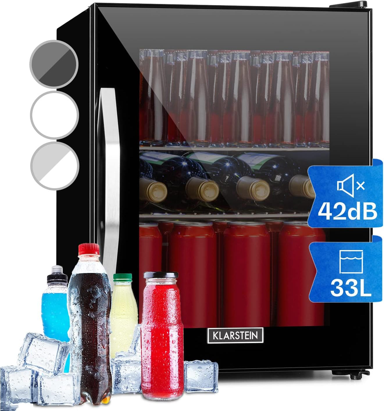 Mini Frigo De Chambre Et Bureau Pour Boisson, Petit Frigo Silencieux, Refrigerateur Mini Bar 33L, Petit Réfrigérateur Camping, Étagères Réglables Pour Le Vin, Cannette, Beer Fridge