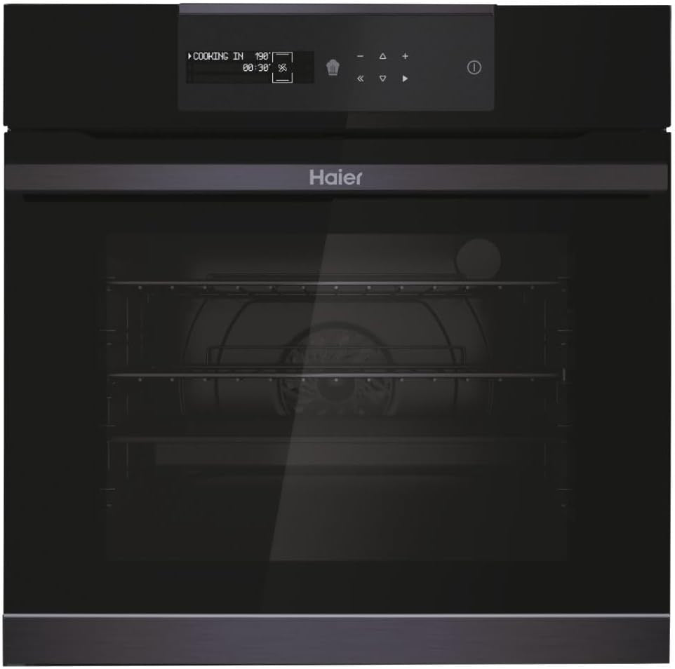 I-Message Serie 4 HWO60SM5B9BH Four Pyrolyse - Multi-Niveaux, 70L, 9 Fonctions, Wi-Fi + BLE, Sonde Thermique, Climatech, Double Éclairage Latéral, Noir, Classe A+