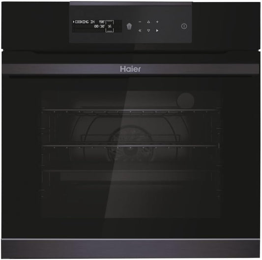 I-Message Serie 4 HWO60SM5B9BH Four Pyrolyse - Multi-Niveaux, 70L, 9 Fonctions, Wi-Fi + BLE, Sonde Thermique, Climatech, Double Éclairage Latéral, Noir, Classe A+