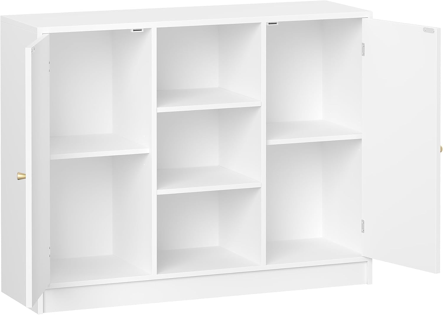 Meuble Salle De Bain, Meuble De Rangement Avec Étagère Réglable | Armoire Sur Pied Avec Arquées Et 3 Étagères Ouvertes, Pour Salle De Bain, Salon, 30 X 100 X 81,5 Cm, Blanc SC21203X