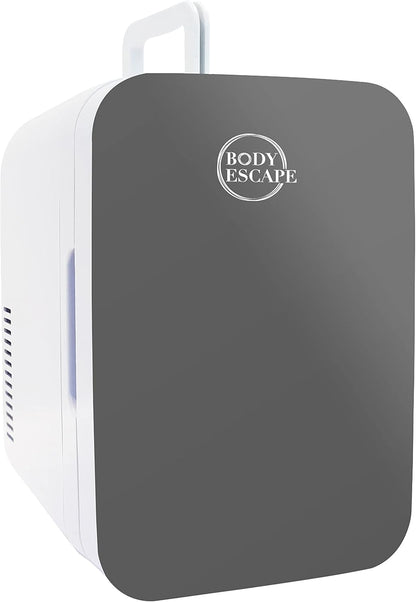 Body Escape Mini Réfrigérateur Pour Soins De La Peau Et Maquillage - Mini Réfrigérateurs Beauté À Porte En Verre - Réfrigérateur Portable, Compact, Et Silencieux Pour Le Maquillage - 6L - Gris