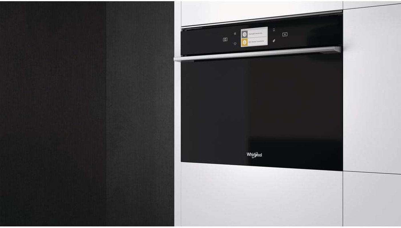 Four Encastrable Vapeur Whirlpool W11MS180 - Four Multifonction Combiné Vapeur Chaleur Tournante + Vapeur / 29 Litres / Classe a / Inox / Four Connecté / Porte Tempérée (3 Vitres) / Hauteur 45 Cm