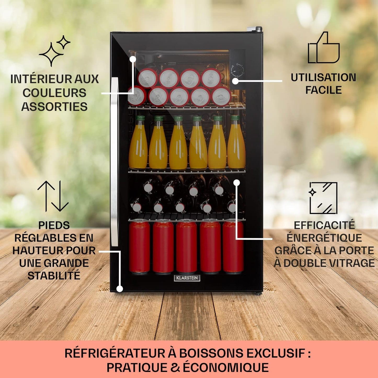 Mini Frigo De Chambre Et Bureau Pour Boisson, Silencieux, Refrigerateur Mini Bar 80L, Pour Camping, Étagères Réglables, Ondulés Pour Le Vin, Cannette, Beer Fridge