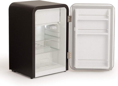 / RETRO FRIDGE 83.5 Gold/Réfrigérateur Noir Avec Poignée Or/Pratique Et Fonctionnel, Matériaux Résistants