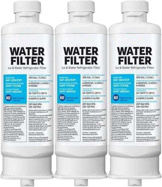 Ruute Filtre À Eau for Réfrigérateur DA97-17376B, Compatible Avec Samsung HAF-QIN/EXP, HAF-QIN, DA97-08006C, RF28R7351SG, RF23M8070SR,WS645A (Color : 3 Packs)