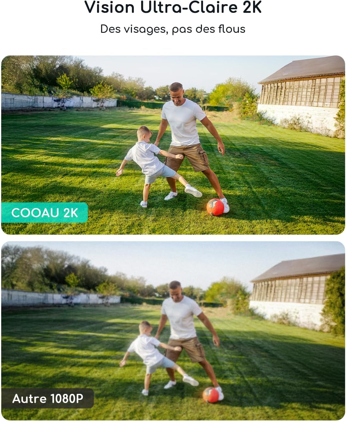 2K Camera Surveillance Wifi Exterieure Sans Fil, Caméra Solaire 3MP | 360° PTZ, Wi-Fi 6, Recharge Basse Luminosité, Détection PIR Intelligente, Appairage Bluetooth, 2.4 Ghz, IP66, 2 Paquets
